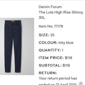 New never worn - missed return period